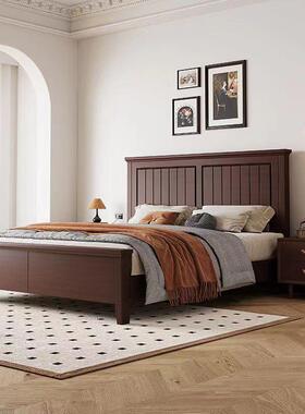 TUQ美床式实木床1.简8米奶油风公主约1.5米现代单人床收纳储物高