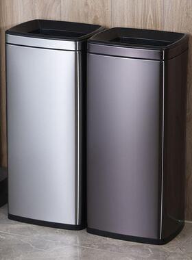 20用升30商垃圾桶加大容量高方形无盖ECY直升投款不锈钢酒店卫生