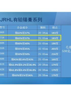 有铅锡膏758#中温锡浆Sn63Pb37 焊锡膏LED/SMT贴片专用锡膏500克