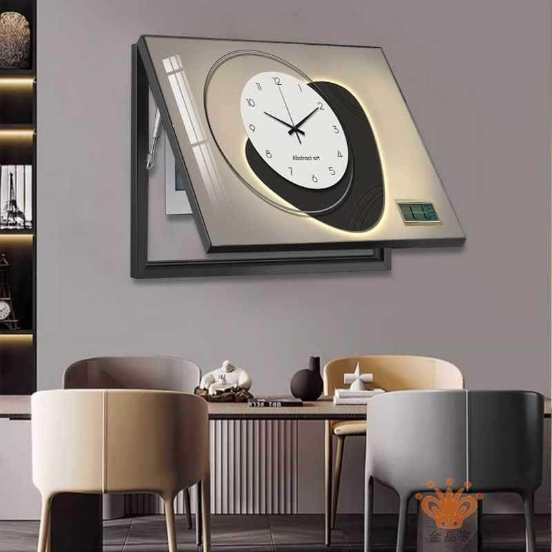 电表箱装饰画钟表免打孔电箱遮挡关挂带画轻奢开盒万年历VXS电闸