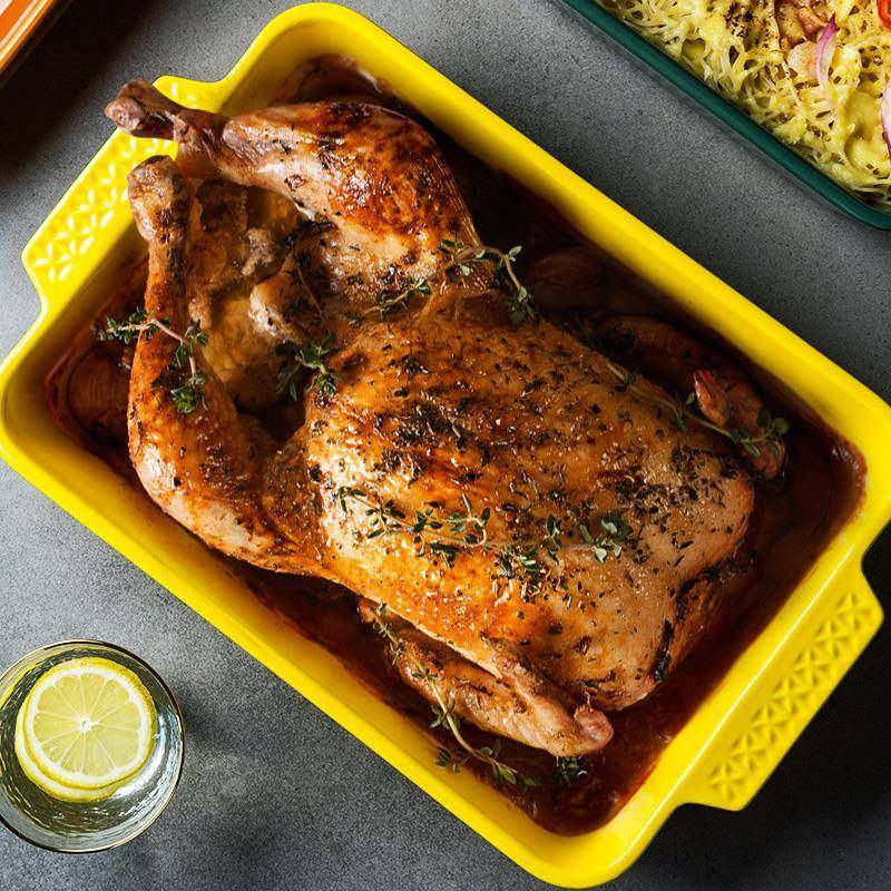 烤碗芝士焗饭烤家用波陶瓷大号烘焙双长耳方形微QBG炉烤箱盘烤肉