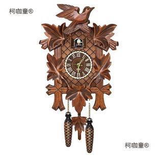 布谷鸟儿童闹钟整点报时卧室挂表复古欧式静音时钟懒虫起床麦太保