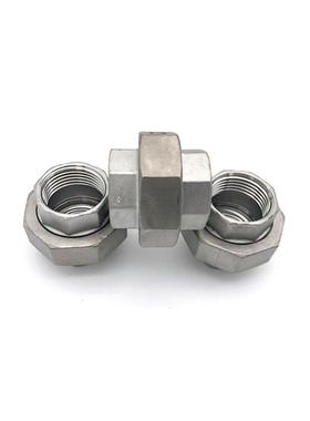 34不钢平面活接内螺纹头丝扣活牙直通软密封油任02接29801内丝锈