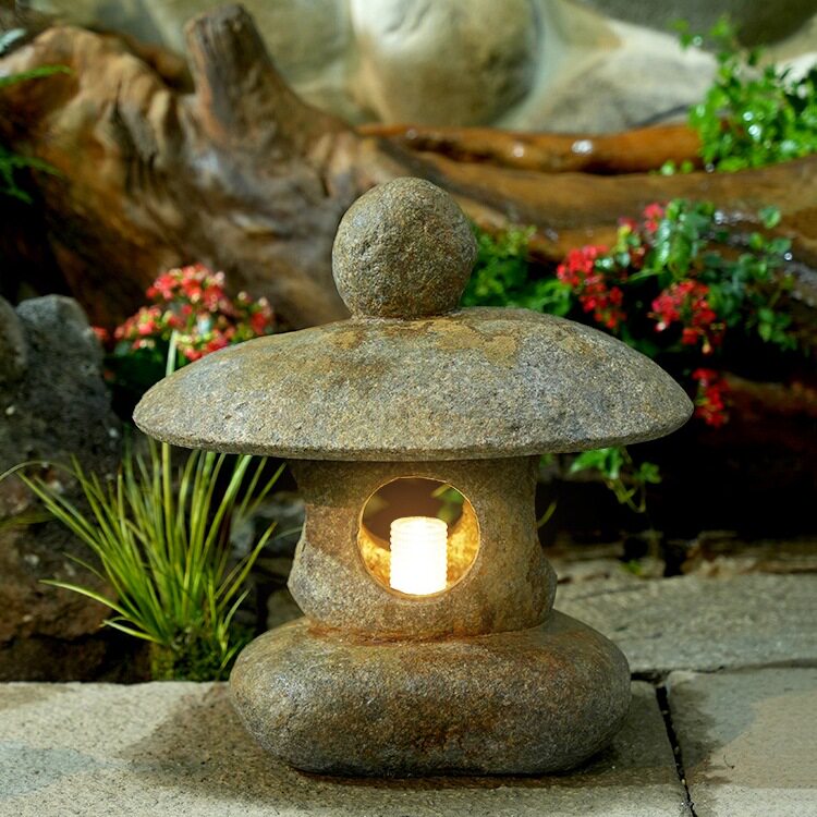 中式仿古太阳能石灯笼庭院草坪灯