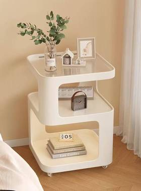 小床头简约架现代家用卧室床头置柜物EXX子带灯铁型艺创意可移动