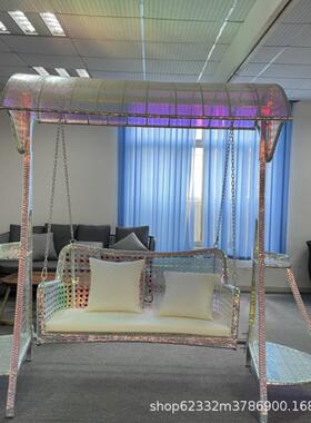 双户外庭院人时尚仿藤千铁艺摇椅吊椅人三藤椅JGV花园别墅秋露台