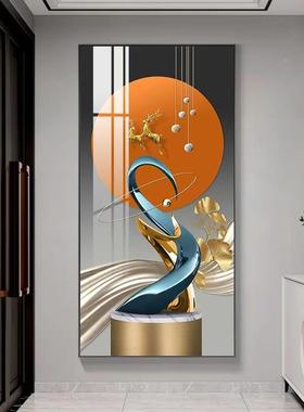 入户玄关轻奢门简约装饰画晶进ZCM厅客走廊过道挂画新款瓷镶钻壁