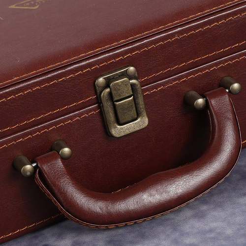 现货房地纳产交房红盒皮棕钥匙收盒质地产交房工具箱可印JNWlogo