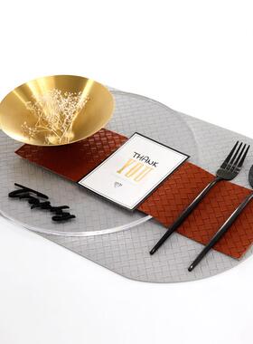 房代简约装装饰餐盘现餐桌软装摆台样板餐盘装GTS饰摆盘西餐具套