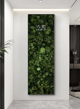 绿色林玄关创装饰画夜光屏电钟表细森长条楼梯转角挂画PGB6578意