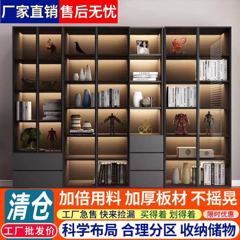 轻奢一体靠墙带见详情玻书璃门展示柜高可家柜用客厅储物档书架书