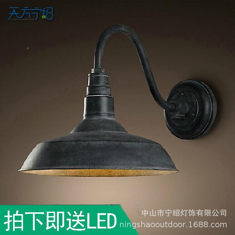 美Loft户外庭院灯走W0012廊过道阳台门口式壁灯外工业外室墙壁灯