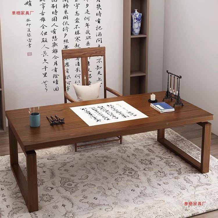新国中式书法桌木腿书桌家写实147用毛笔书画桌案台书房字桌简易