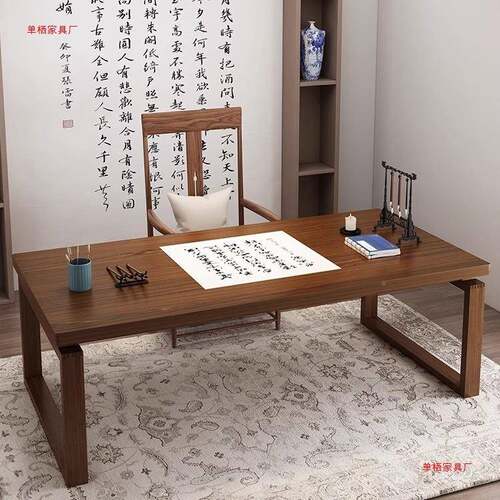 新国中式书法桌木腿书桌家写实147用毛笔书画桌案台书房字桌简易