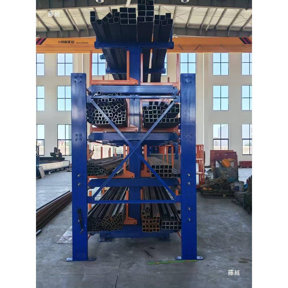 伸缩悬臂货架重管型五金钢材型物料115材架电双面悬臂6米动手摇12图片