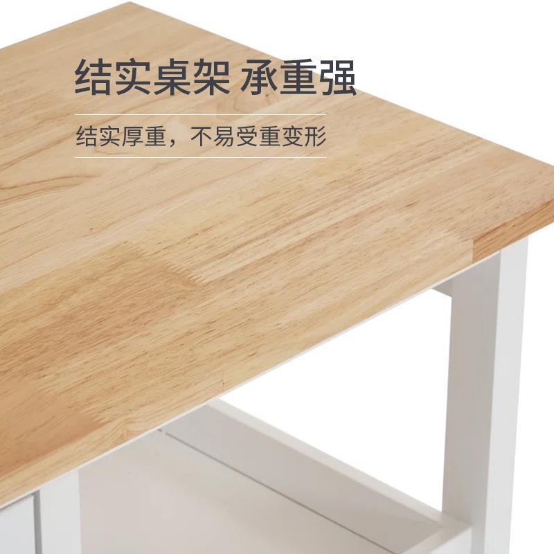 三子抽屉层黑色拉橡胶三木原木色餐桌白色餐车家手用储物柜餐dk11