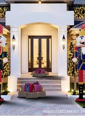 户装饰花园木桩太阳能37951胡桃诞夹子站立前门草坪外通道庭院圣