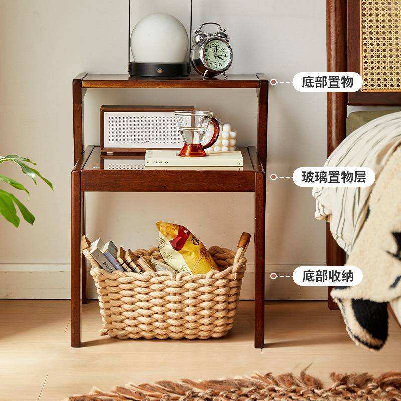 家逸实木茶几小双茶层发边几小茶几户型沙创ZNY意几边桌