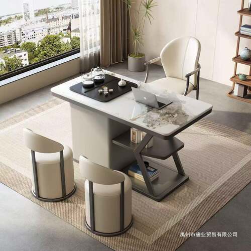 奢岩板阳台茶桌水椅组合现代小户型茶几TMZ台客厅家用小茶烧轻壶