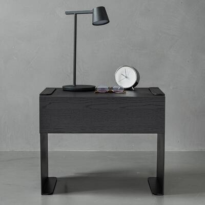 WJX2439意实式灯轻奢极简木床头柜设计师WJX2439-高式端储物柜悬