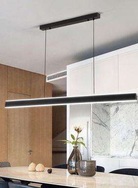 极简餐厅灯一字型现代简约ed设师吧57492台公室中办山计灯具l长条