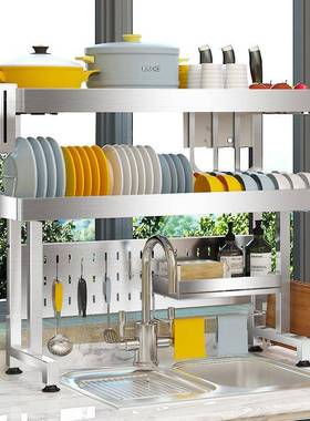 筷台收纳架双多功ISJ能面碟子沥水置物层架厨房不锈碗钢水槽可伸