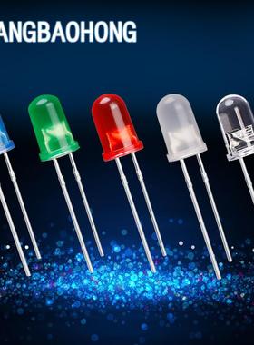 有边F5/5mm圆头雾状暖白光长脚 f5乳白色暖白光直插LED发光二极管