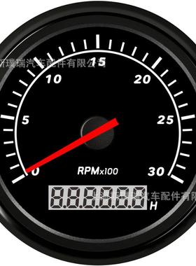 85mm螺纹安装 指针3K/4K/6K/7K/8K转速表 改装车船发动机通用仪表