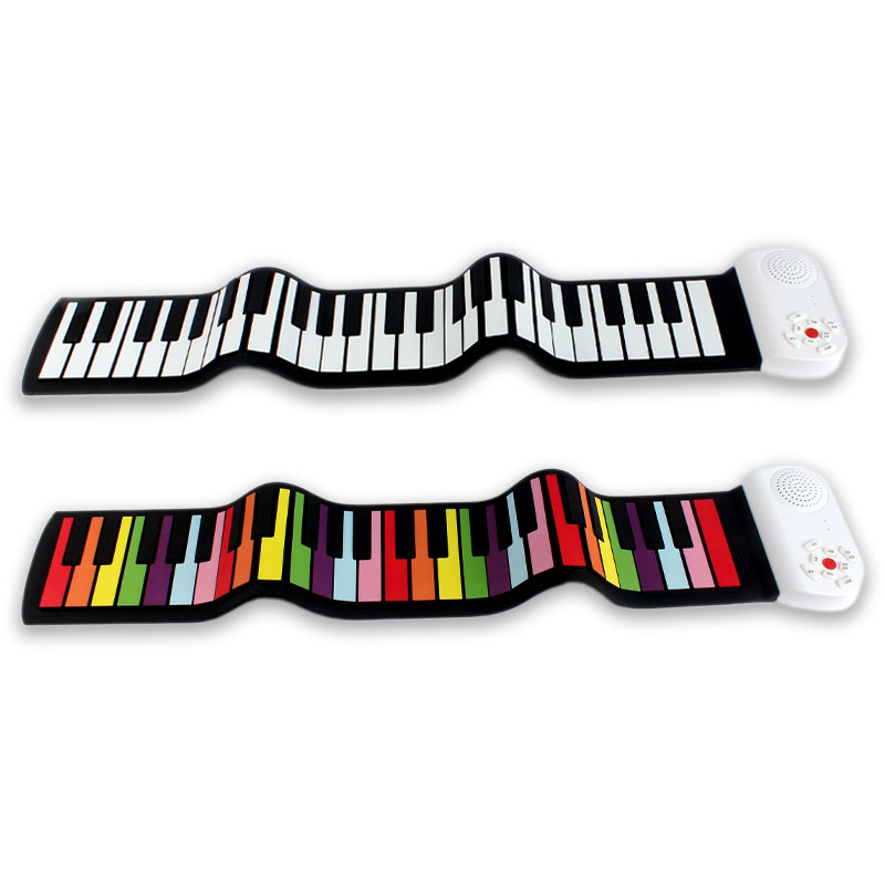 彩虹手卷钢琴9键电子琴儿童初学者入门软折叠女孩便携式幼师