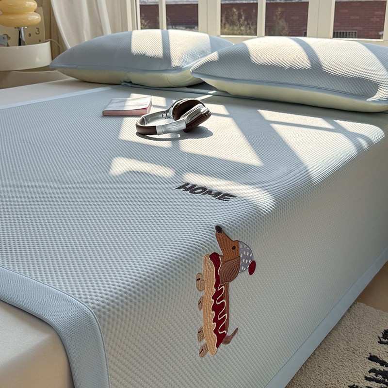 夏季凉感冰豆豆凉席20新款可机洗冰丝席三件床笠款空调软席子