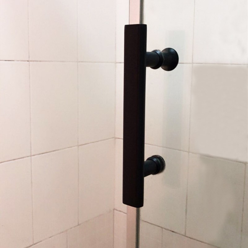 简约哑黑方管不锈钢拉手老式扇形淋浴房把手玻璃门扶手孔距15mm