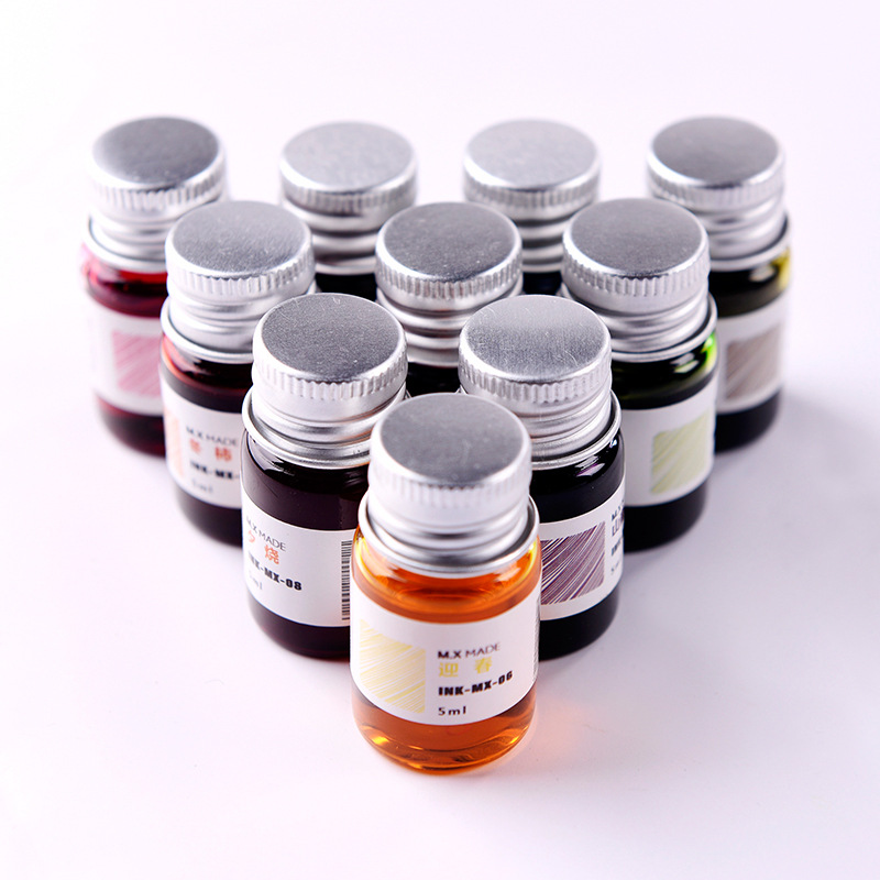 十二星座2色金粉彩墨礼盒瓶装蘸墨水非碳素彩色不堵笔钢笔墨水