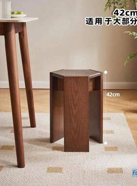 凳实木凳子SBA可叠放家木头板凳秩客用厅矮序凳久坐不累加厚特厚