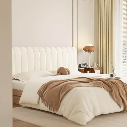 油风羊加绒床头靠垫厚榻米IJN靠奶枕背榻床头软包