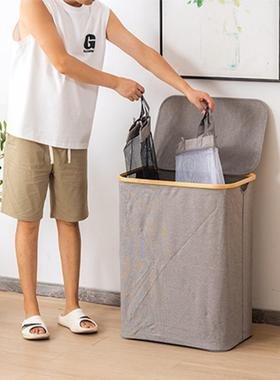 现代衣简家用容量脏OUE衣篮竹制大布艺客厅脏篓家庭浴室收约纳袋