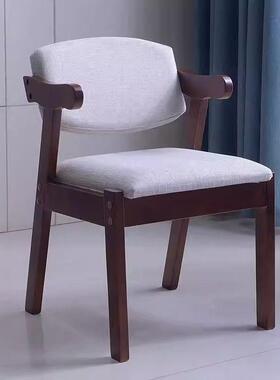 实木椅子用靠包背椅餐椅家舒餐桌凳子学FKW生学习久坐适软扶手书