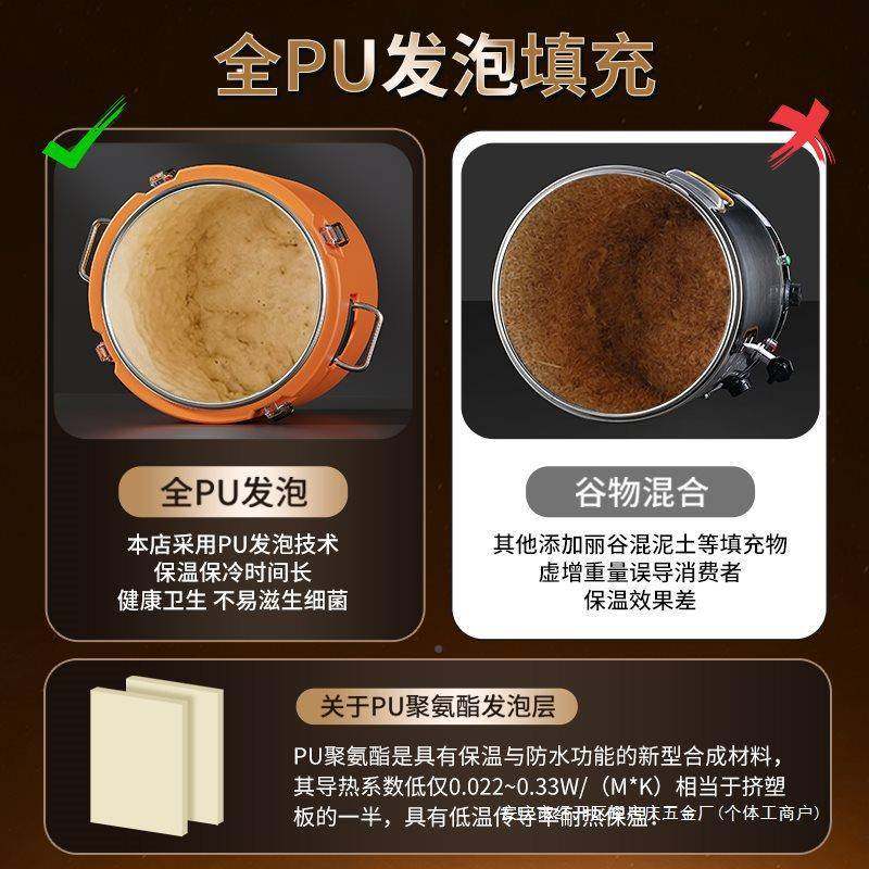 超保桶商用摆摊30大4不锈钢凉DDL温粉冰块食堂厚配餐汤桶大容量饭