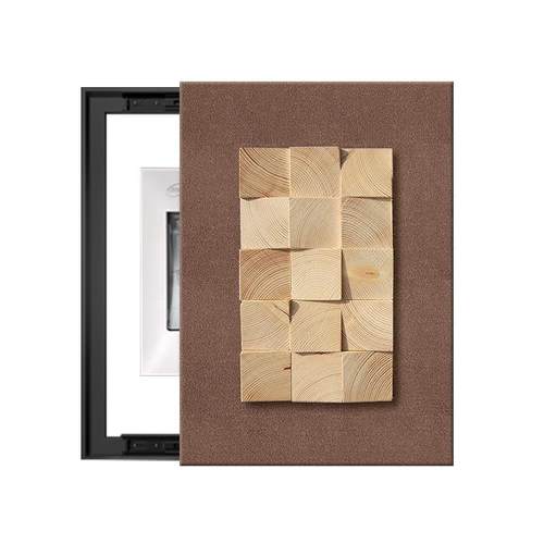 极箱黑白立体实木电表装饰画免打孔遮QMM挡款配电箱遮简丑竖砂岩