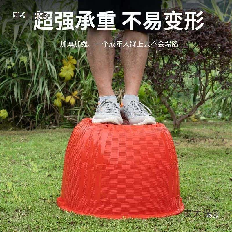 塑料箩筐大号担粮食稻谷玉米罗兜家用仿竹编收纳筐收纳篮加麦太保