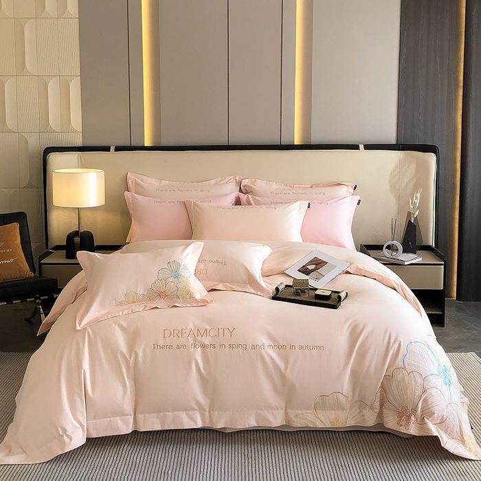 A类母婴纯棉毛四件套刺全棉绣绣级花长绒棉床上用品床RRC磨单床笠