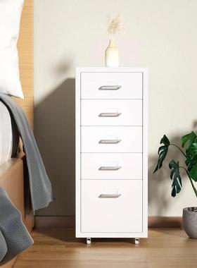 金钢制抽式铁皮文件属办公收纳储物桌下柜带TOZ锁屉斗柜家用床头