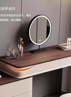 轻奢木FPB纹妆台收柜一体卧小室纯实梳木化妆桌2025年新款户纳型