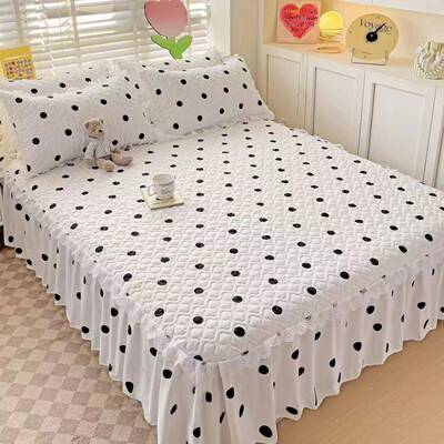 R5四X季裙加厚夹棉保防滑韩版床裙遮丑床床罩单件防尘床单NGD护罩