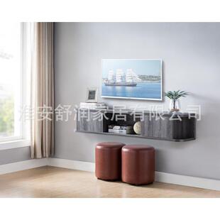 现代收极简胡桃26393木家用电柜小视户型客厅悬视听柜卧室高浮地