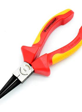 色EVEROWER/艾博威尔1008P53双无品牌/柄VDE绝缘圆嘴钳