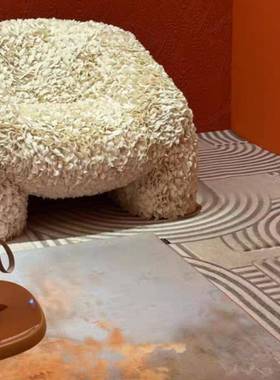 花现代粉色椅设计师瓣懒人沙发客厅书样房扶手民YEW宿售楼品休闲