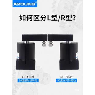 XOUNG旋转气缸HR3VALY2X15带磁转角气缸BHL25下压夹具气缸HBR63X1