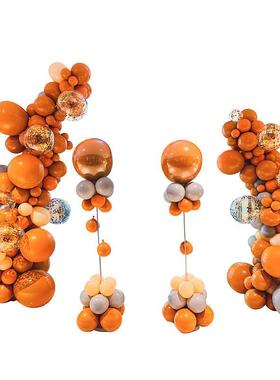 马球橙气球立柱气球链气爱橘拱门色开业大吉店庆活动DFI装饰场景