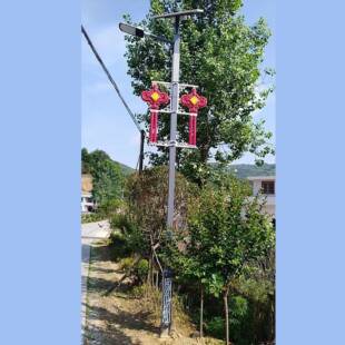 OPV仿新农太阳能路灯回纹中式复古特色单臂方村路灯户外杆带国中