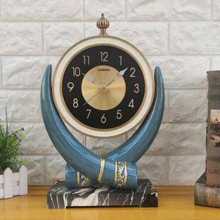 欧式时钟座钟装饰品摆件客厅家用桌钟面台坐钟VWB表创美意式台式